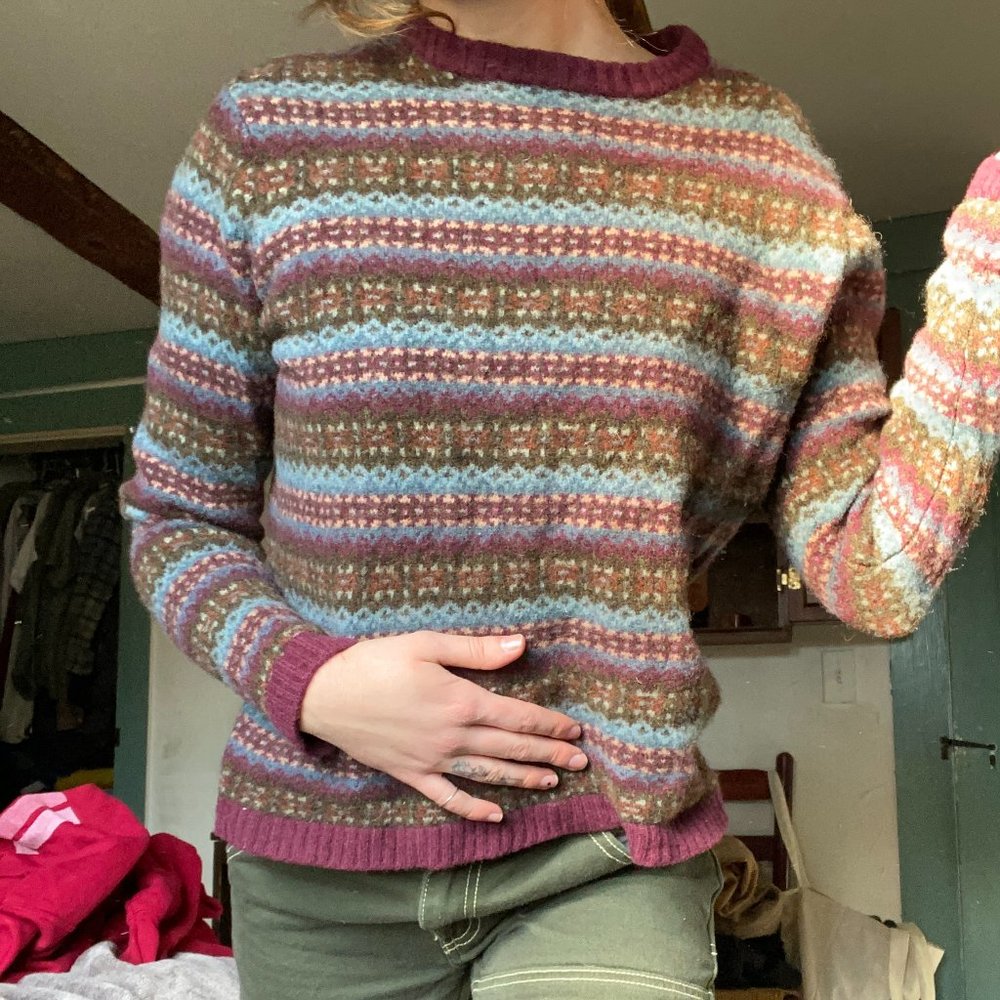 VINTAGE WOOL PRINTED SWEATER